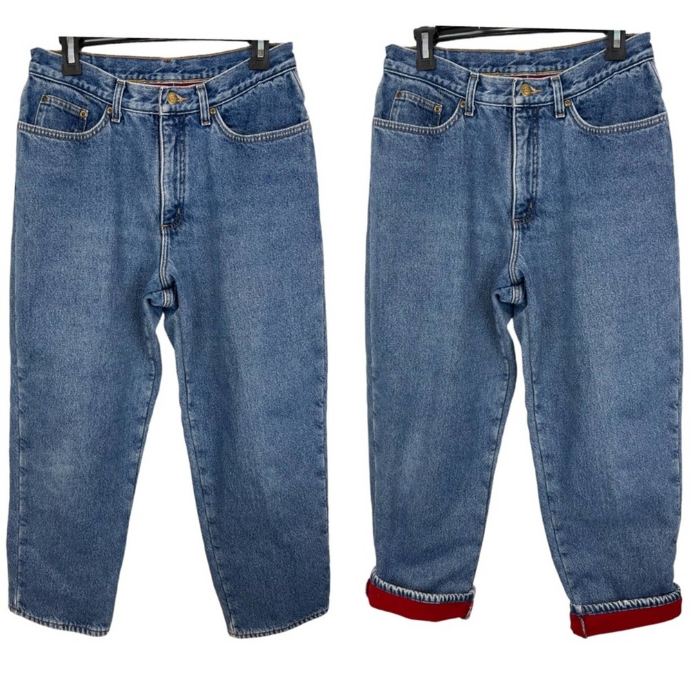 LL Bean Vintage Double L Relaxed Fit  flannel lined jeans